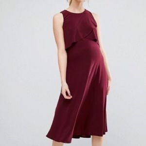 ASOS burgundy maternity dress Size 6